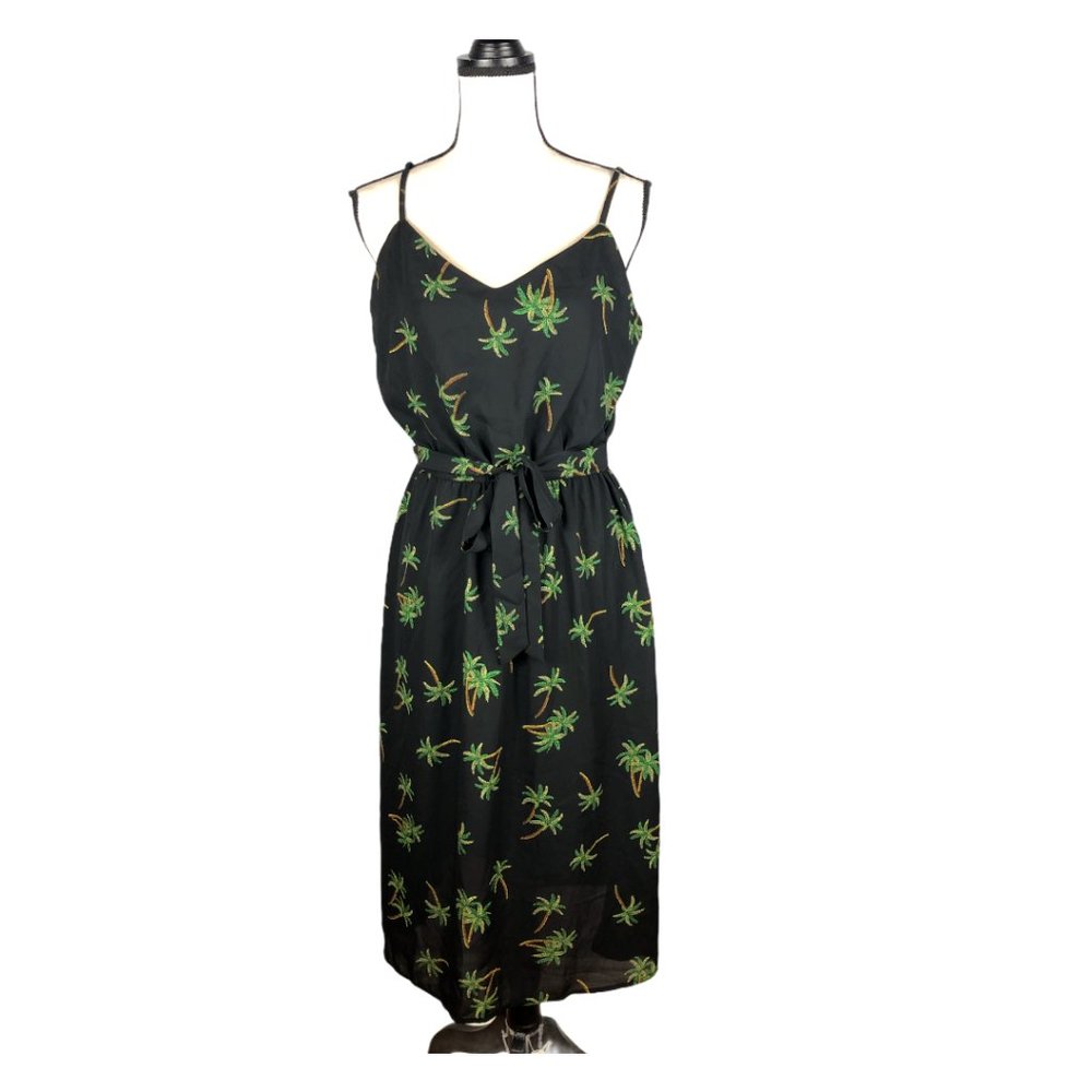 NWT C. Wonder Palm Tree Tie Waist Dress medium